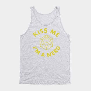 Kiss Me I'm A Nerd Mustard Tank Top